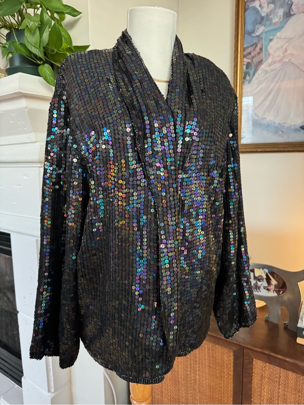 Black Iridescent Sequin Jacket